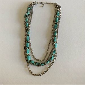 Teal Rope Statement Necklace